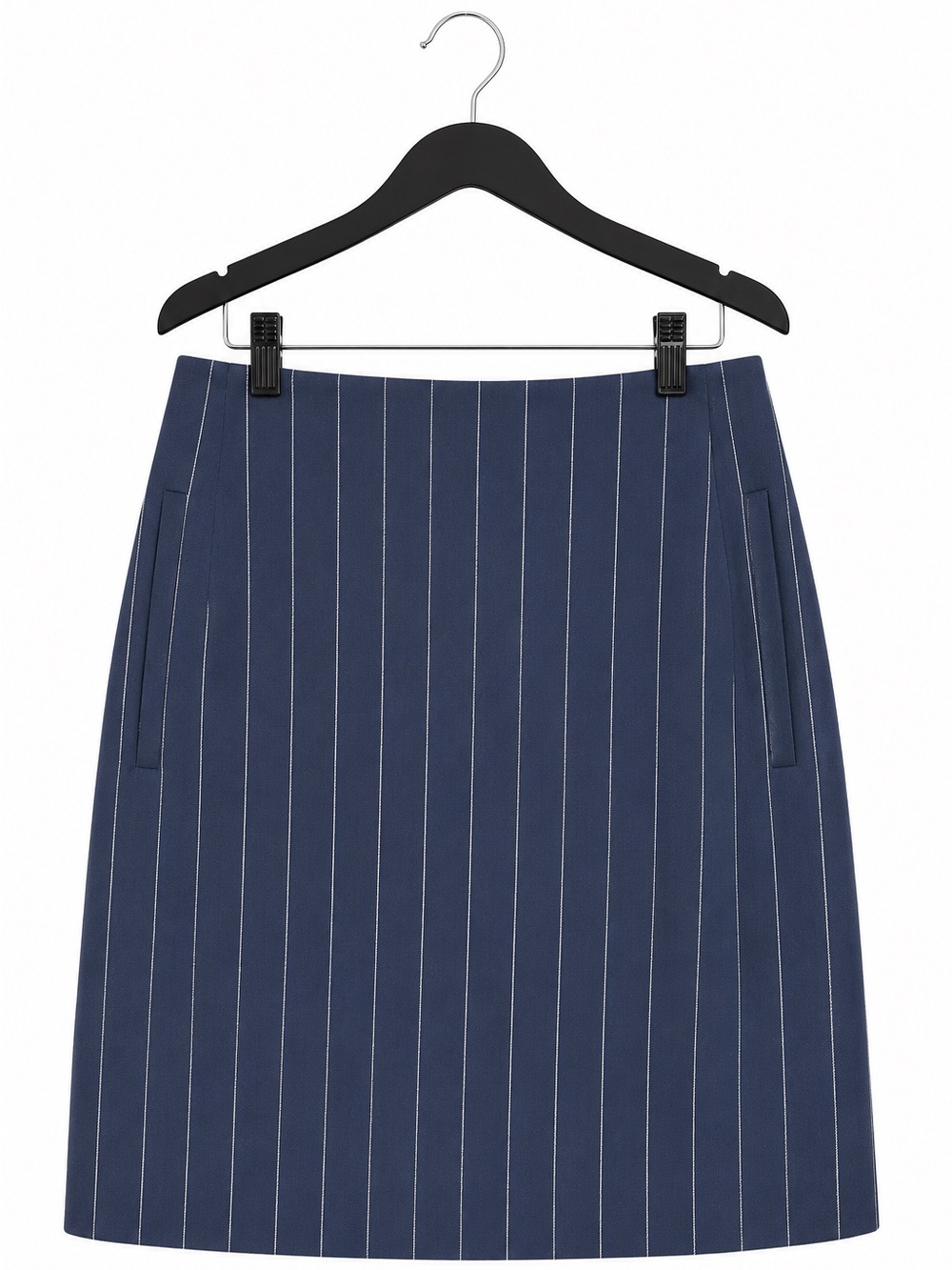 Vintage Anne Klein Blue Pinstripe Mini Skirt Womens 8 90s Preppy